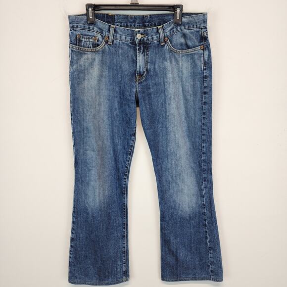 Lucky Brand Lowrise Bootcut Jeans Size 31x29 Medium Wash Distressed 829AA80 - Picture 1 of 15